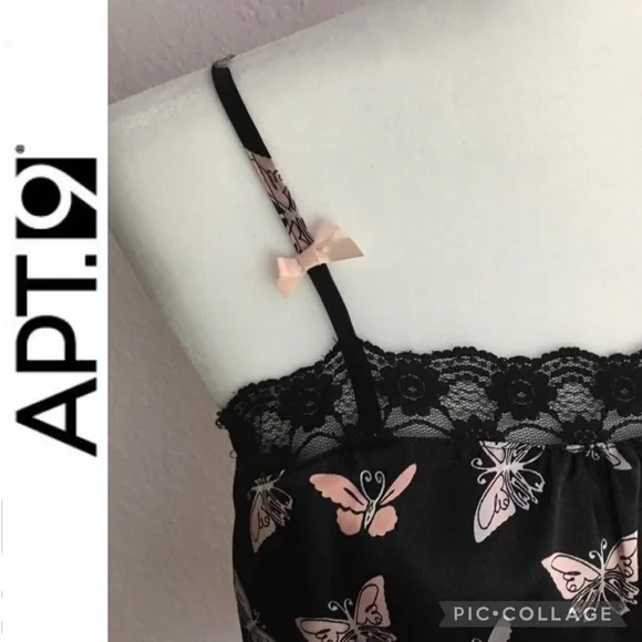 2-Piece Shortie Pajama Set, Pink/Black, Apt. 9 size M - Picture 9 of 9